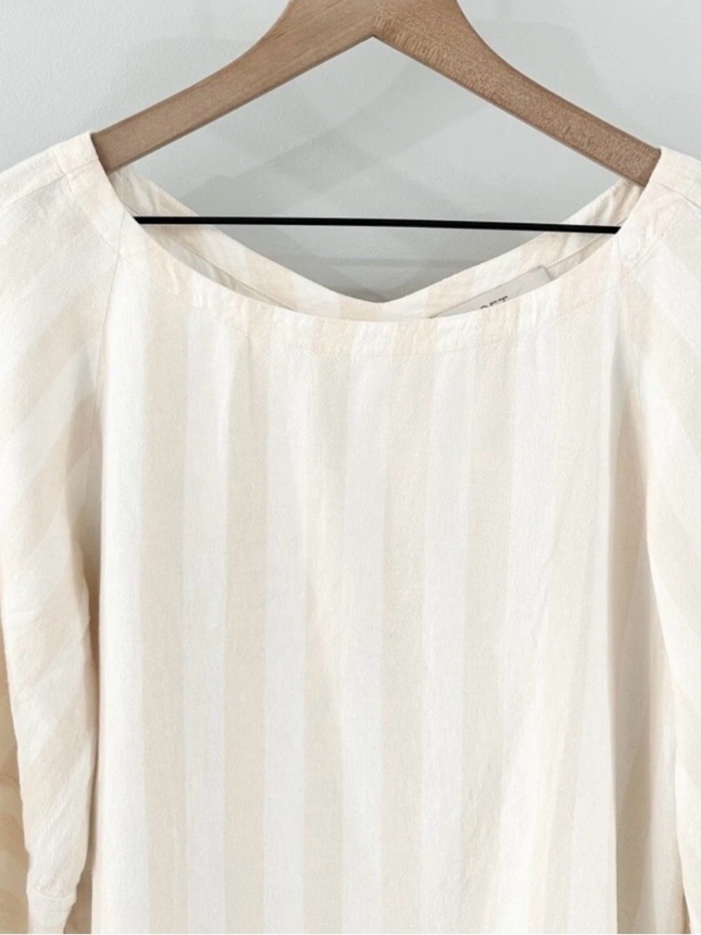 LOFT Linen Viscose Balloon Sleeve Blouse Cream S - Picture 3 of 6